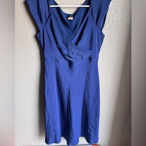 J. Crew Royal Blue Midi Dress 100%silk sz 8P wedding event occasion formalwear